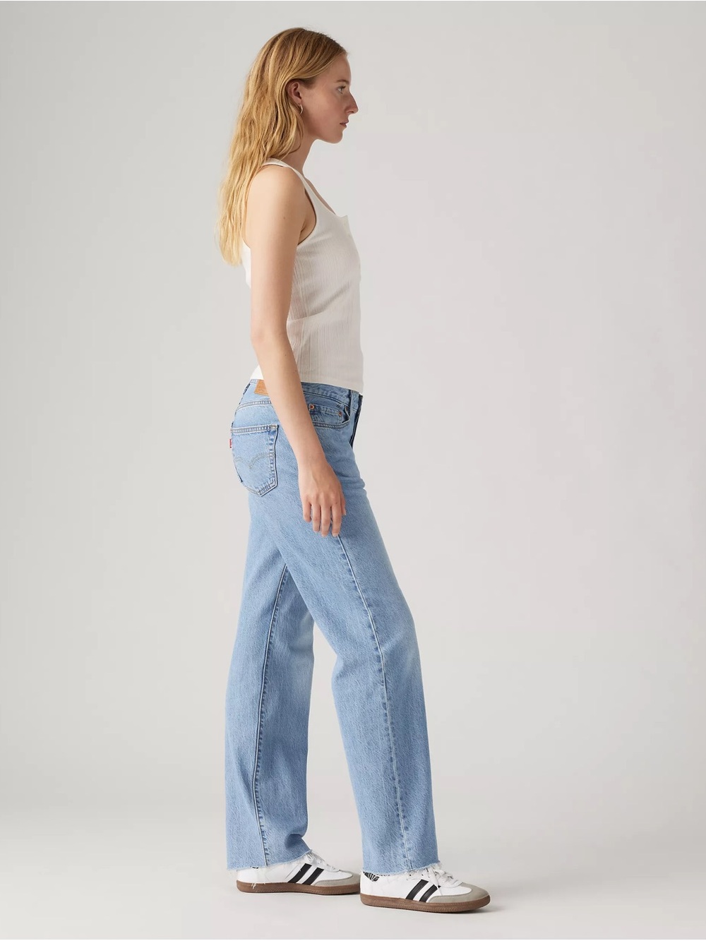 Levi's 501 lightweight 90’s Women's Light Blue Straight-Leg High-Rise Jeans - Picture 8 of 11
